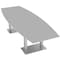 Skutchi Designs Boat Shaped 10 Person Conference Room Table, 46" W, 10 ft L, 29" H, Light Gray HAR-BOT-46X119-DOU-XD01 - alternate 1